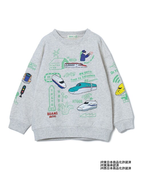 BEAMS mini（ビームスミニ）の「JR 新幹線 スウェット プルオーバー 2025FW（90～150cm）（スウェット・キッズ・ダークグリーン/ナチュラル/イエロー系その他5・100/110/90/140/130/120/150）」の2枚目の写真