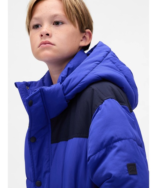 GAP（ギャップ）の「パファージャケット (キッズ)（ダウンジャケット/コート・キッズ・カモフラージュ/ブルー/グレー・160cm/150cm/140cm/130cm/120cm/110cm）」の9枚目の写真