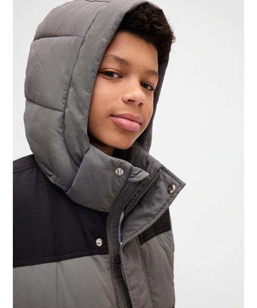 GAP（ギャップ）の「パファージャケット (キッズ)（ダウンジャケット/コート・キッズ・カモフラージュ/ブルー/グレー・160cm/150cm/140cm/130cm/120cm/110cm）」の7枚目の写真