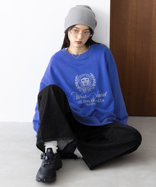 RAGEBLUE(レイジブルー)の「選べるショート&ロング丈/フロントプリントロゴプルオーバー(スウェット・レディース・ブラック/ピンク/ブルー/グレー・MEDIUM/LARGE)」の21枚目の写真