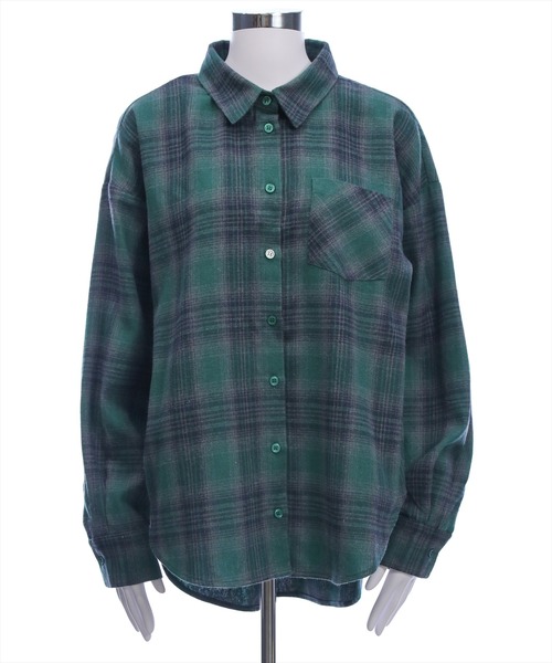 clear（クリア）の「マルチwayオーバーチェックネルシャツ［大人 カジュアル 着回し力抜群］≪AW新作≫（シャツ/ブラウス・レディース・グリーン/ブラック/ブラウン・F）」の7枚目の写真