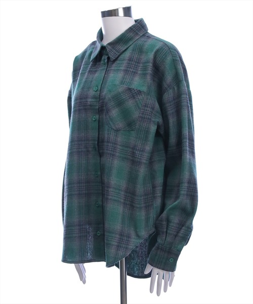 clear（クリア）の「マルチwayオーバーチェックネルシャツ［大人 カジュアル 着回し力抜群］≪AW新作≫（シャツ/ブラウス・レディース・グリーン/ブラック/ブラウン・F）」の8枚目の写真