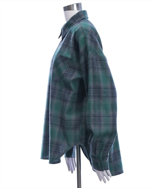 clear（クリア）の「マルチwayオーバーチェックネルシャツ［大人 カジュアル 着回し力抜群］≪AW新作≫（シャツ/ブラウス・レディース・グリーン/ブラック/ブラウン・F）」の9枚目の写真