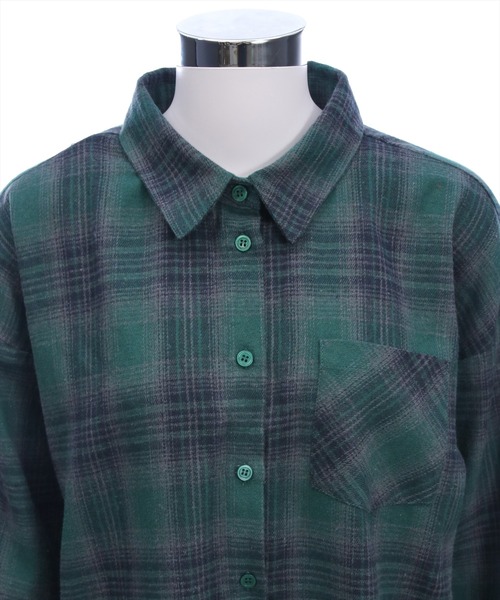 clear（クリア）の「マルチwayオーバーチェックネルシャツ［大人 カジュアル 着回し力抜群］≪AW新作≫（シャツ/ブラウス・レディース・グリーン/ブラック/ブラウン・F）」の12枚目の写真