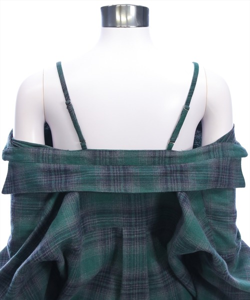 clear（クリア）の「マルチwayオーバーチェックネルシャツ［大人 カジュアル 着回し力抜群］≪AW新作≫（シャツ/ブラウス・レディース・グリーン/ブラック/ブラウン・F）」の14枚目の写真