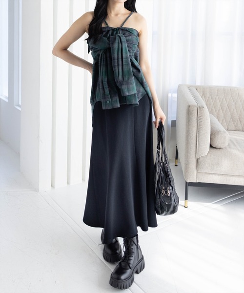 clear（クリア）の「マルチwayオーバーチェックネルシャツ［大人 カジュアル 着回し力抜群］≪AW新作≫（シャツ/ブラウス・レディース・グリーン/ブラック/ブラウン・F）」の6枚目の写真