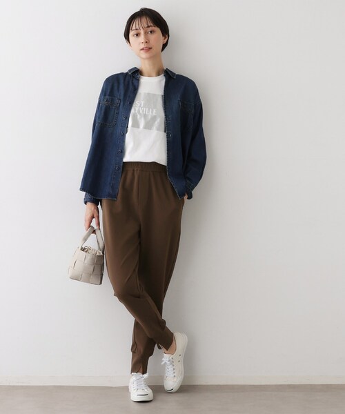 Dessin（デッサン）の「【ウエストゴム・洗える】ジョガーパンツ（その他パンツ・レディース・ブラック/ブラウン系その他・00/01/02/03）」の3枚目の写真