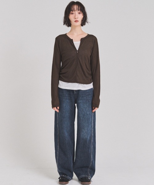 FMiBL(ファミル)の「ベルトSETカーヴィーデニムパンツ(デニムパンツ・レディース・ブラック/インディゴブルー・SMALL/MEDIUM)」の17枚目の写真