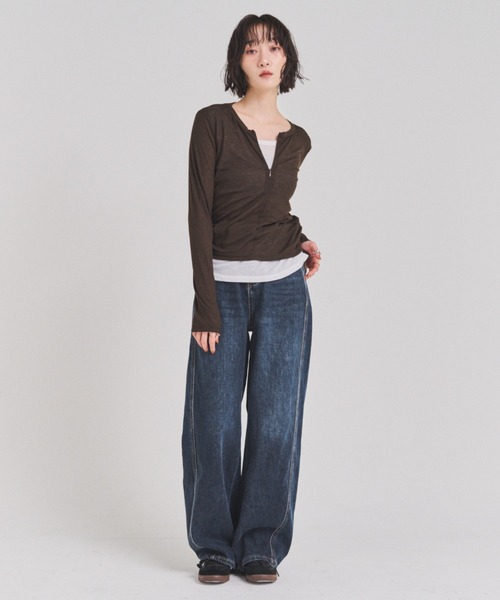 FMiBL(ファミル)の「ベルトSETカーヴィーデニムパンツ(デニムパンツ・レディース・ブラック/インディゴブルー・SMALL/MEDIUM)」の18枚目の写真
