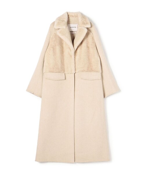 VALENTINO ベージュ フード付きコート ドリルダブル コート for ウィメンズ インチ アイボリー | Valentino JP