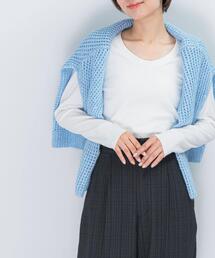 URBAN RESEARCH ROSSO WOMEN | Uネックリブプルオーバー(Tシャツ/カットソー)