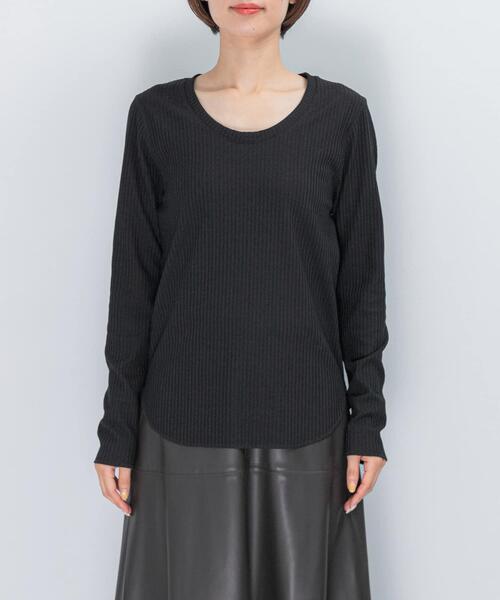 URBAN RESEARCH ROSSO WOMEN（アーバンリサーチ　ロッソ）の「Uネックリブプルオーバー（Tシャツ/カットソー・レディース・ブラック/レッド/オフホワイト・FREE）」の11枚目の写真