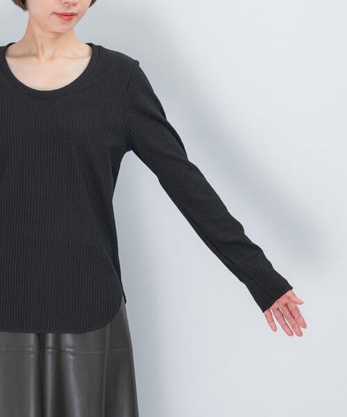 URBAN RESEARCH ROSSO WOMEN（アーバンリサーチ　ロッソ）の「Uネックリブプルオーバー（Tシャツ/カットソー・レディース・ブラック/レッド/オフホワイト・FREE）」の14枚目の写真