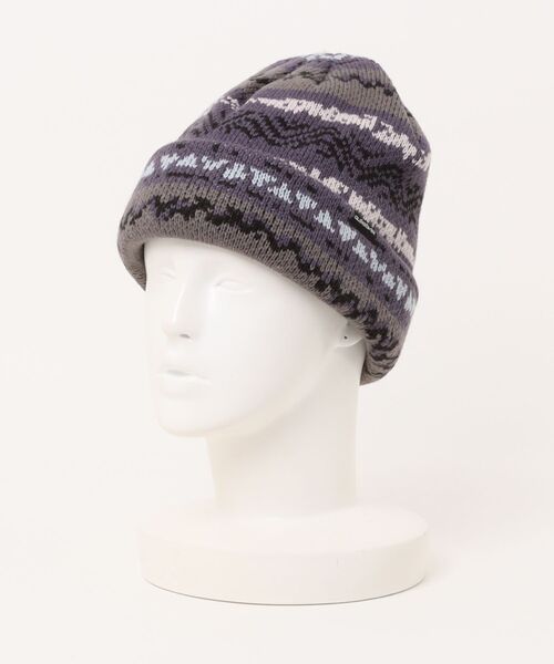 Quiksilver(クイックシルバー)の「ARCHIVE BEANIE /クイックシルバー総柄ニット帽・ビーニー(ニットキャップ/ビーニー・メンズ・ブラック/ブラック系その他・FREE)」の2枚目の写真