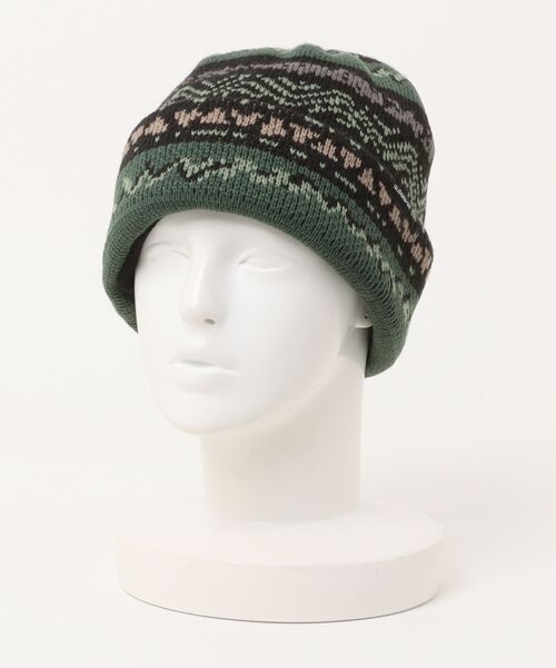 Quiksilver(クイックシルバー)の「ARCHIVE BEANIE /クイックシルバー総柄ニット帽・ビーニー(ニットキャップ/ビーニー・メンズ・ブラック/ブラック系その他・FREE)」の1枚目の写真