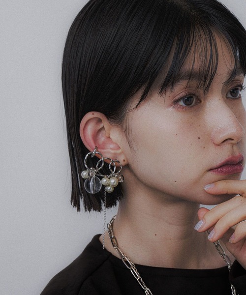 HARE(ハレ)の「パールピアスカフ(HARE)(ピアス(両耳用)・レディース・シルバー・FREE)」の3枚目の写真