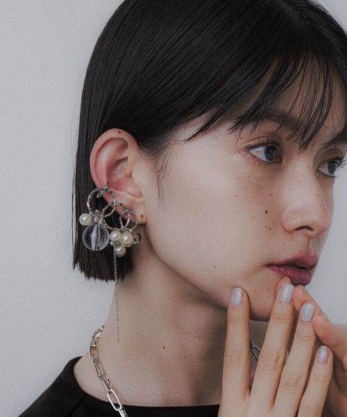 HARE(ハレ)の「パールピアスカフ(HARE)(ピアス(両耳用)・レディース・シルバー・FREE)」の4枚目の写真