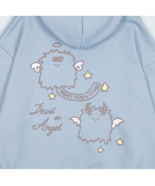 FANCY X DUSTY】DEVIL & ANGEL PRINTED HOODED ZIP-UP