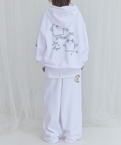 FANCY X DUSTY】DEVIL & ANGEL PRINTED HOODED ZIP-UP