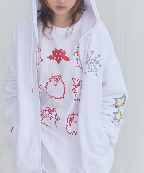 FANCY X DUSTY】DEVIL & ANGEL PRINTED HOODED ZIP-UP