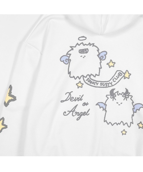 セール】【FANCY X DUSTY】DEVIL & ANGEL PRINTED HOODED ZIP-UP
