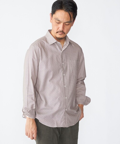 SHIPS(シップス)の「SHIPS: プリント ワイドカラー シャツ(シャツ/ブラウス・メンズ・ベージュ系その他/ロイヤルブルー・SMALL/MEDIUM/LARGE/X-LARGE)」の2枚目の写真