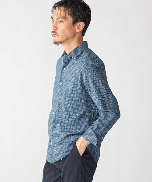 SHIPS(シップス)の「SHIPS: プリント ワイドカラー シャツ(シャツ/ブラウス・メンズ・ベージュ系その他/ロイヤルブルー・SMALL/MEDIUM/LARGE/X-LARGE)」の3枚目の写真