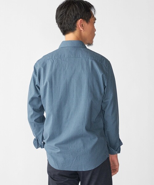 SHIPS(シップス)の「SHIPS: プリント ワイドカラー シャツ(シャツ/ブラウス・メンズ・ベージュ系その他/ロイヤルブルー・SMALL/MEDIUM/LARGE/X-LARGE)」の4枚目の写真