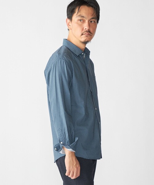 SHIPS(シップス)の「SHIPS: プリント ワイドカラー シャツ(シャツ/ブラウス・メンズ・ベージュ系その他/ロイヤルブルー・SMALL/MEDIUM/LARGE/X-LARGE)」の5枚目の写真