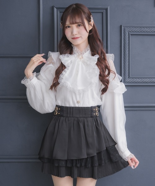 couture BY ROJITA（クチュールバイロジータ）の「肩レーシーフリルブラウス（シャツ/ブラウス・レディース・ブラック/マルチ/ホワイト・FREE）」の11枚目の写真