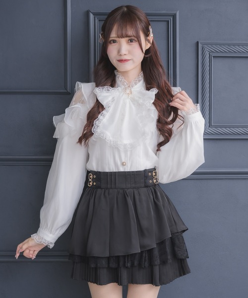 couture BY ROJITA（クチュールバイロジータ）の「肩レーシーフリルブラウス（シャツ/ブラウス・レディース・ブラック/マルチ/ホワイト・FREE）」の12枚目の写真