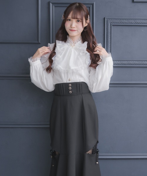 couture BY ROJITA（クチュールバイロジータ）の「肩レーシーフリルブラウス（シャツ/ブラウス・レディース・ブラック/マルチ/ホワイト・FREE）」の13枚目の写真