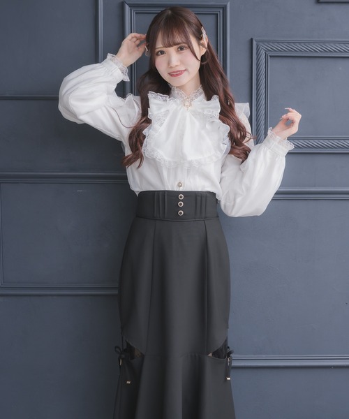 couture BY ROJITA（クチュールバイロジータ）の「肩レーシーフリルブラウス（シャツ/ブラウス・レディース・ブラック/マルチ/ホワイト・FREE）」の14枚目の写真