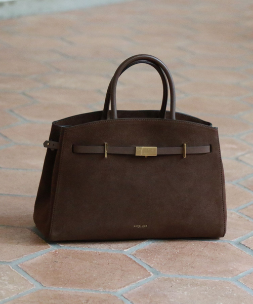 DEMELLIER LONDON（デメリエーロンドン）の「【DEMELLIER/デメリエー】MIDI NEW YORK TOP ミディサイズショルダーバッグ / ハンドルバッグ / ハンドバッグ（ショルダーバッグ・レディース・ブラック/モカ・フリー）」の8枚目の写真