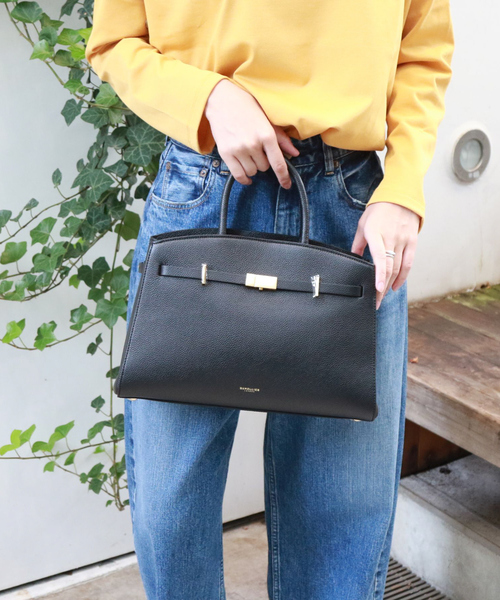 DEMELLIER LONDON（デメリエーロンドン）の「【DEMELLIER/デメリエー】MIDI NEW YORK TOP ミディサイズショルダーバッグ / ハンドルバッグ / ハンドバッグ（ショルダーバッグ・レディース・ブラック/モカ・フリー）」の10枚目の写真