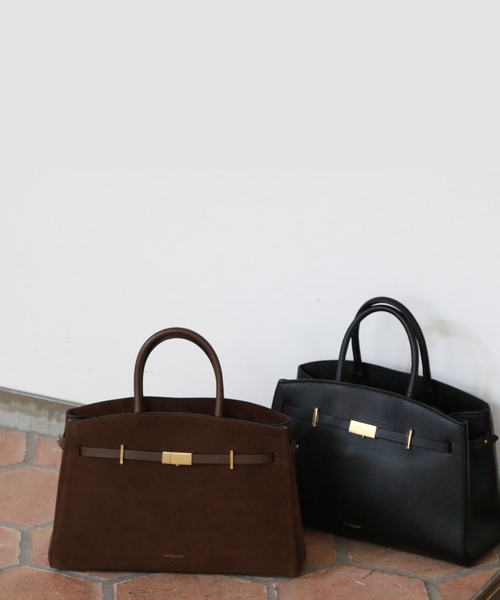 DEMELLIER LONDON（デメリエーロンドン）の「【DEMELLIER/デメリエー】MIDI NEW YORK TOP ミディサイズショルダーバッグ / ハンドルバッグ / ハンドバッグ（ショルダーバッグ・レディース・ブラック/モカ・フリー）」の11枚目の写真