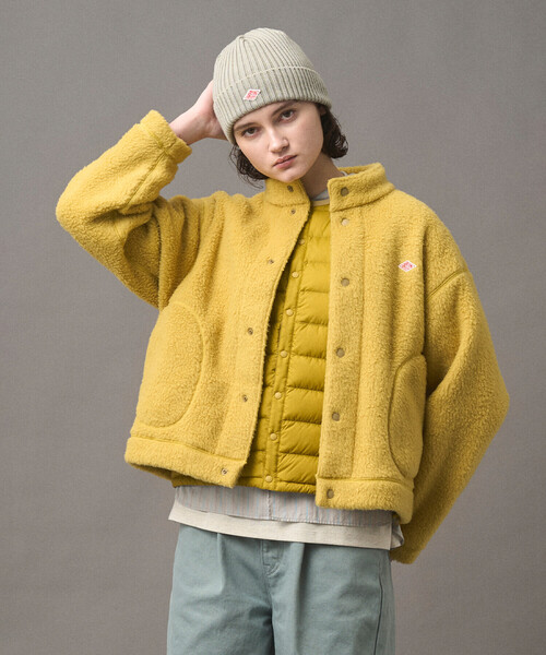 DANTON（ダントン）の「WOMEN'S DOUBLE FACE BOA STAND COLLAR CARDIGAN（カーディガン/ボレロ・レディース・ブラック/マスタード/ベージュ/チャコール/オフホワイト/ブルー・S/M）」の18枚目の写真