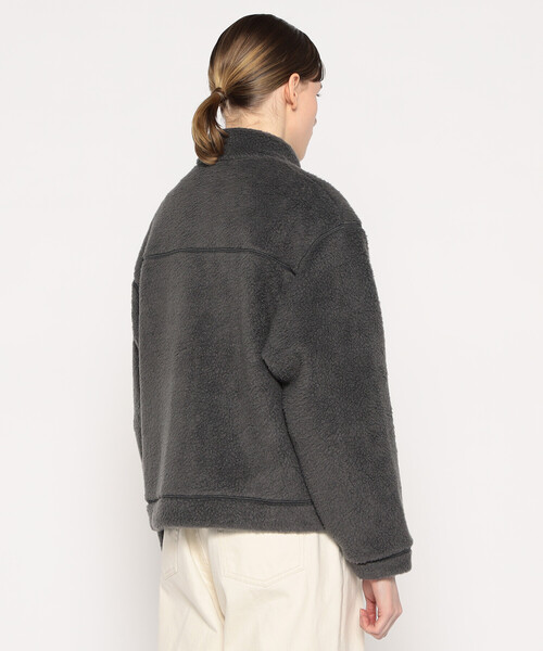 DANTON（ダントン）の「WOMEN'S DOUBLE FACE BOA STAND COLLAR CARDIGAN（カーディガン/ボレロ・レディース・ブラック/マスタード/ベージュ/チャコール/オフホワイト/ブルー・S/M）」の13枚目の写真