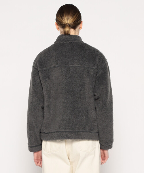 DANTON（ダントン）の「WOMEN'S DOUBLE FACE BOA STAND COLLAR CARDIGAN（カーディガン/ボレロ・レディース・ブラック/マスタード/ベージュ/チャコール/オフホワイト/ブルー・S/M）」の16枚目の写真