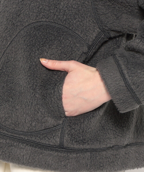 DANTON（ダントン）の「WOMEN'S DOUBLE FACE BOA STAND COLLAR CARDIGAN（カーディガン/ボレロ・レディース・ブラック/マスタード/ベージュ/チャコール/オフホワイト/ブルー・S/M）」の11枚目の写真