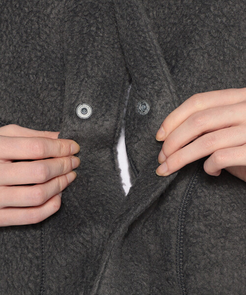 DANTON（ダントン）の「WOMEN'S DOUBLE FACE BOA STAND COLLAR CARDIGAN（カーディガン/ボレロ・レディース・ブラック/マスタード/ベージュ/チャコール/オフホワイト/ブルー・S/M）」の19枚目の写真