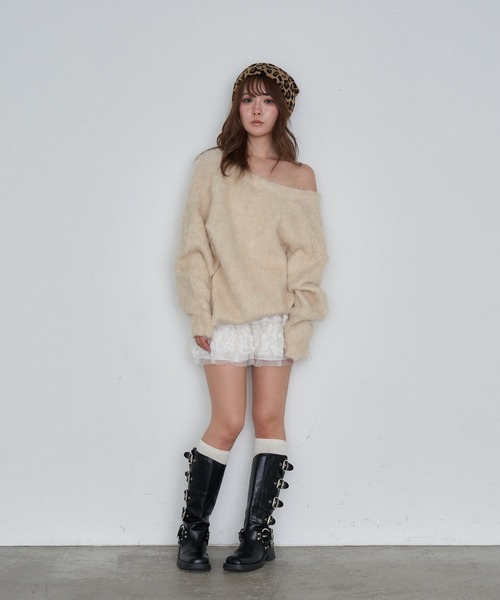 RAY CASSIN（レイカズン）の「ヒョウ柄ニット帽（ニットキャップ/ビーニー・レディース・ブラウン/グレー・FREE）」の7枚目の写真