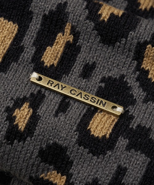 RAY CASSIN（レイカズン）の「ヒョウ柄ニット帽（ニットキャップ/ビーニー・レディース・ブラウン/グレー・FREE）」の12枚目の写真