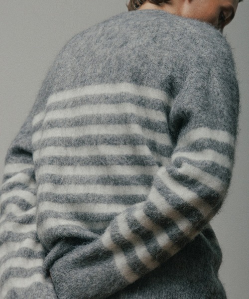 ADAM ET ROPE'（アダムエロペ）の「バスクボーダーニット（ニット/セーター・メンズ・グリーン系その他/グレー・M/L）」の6枚目の写真