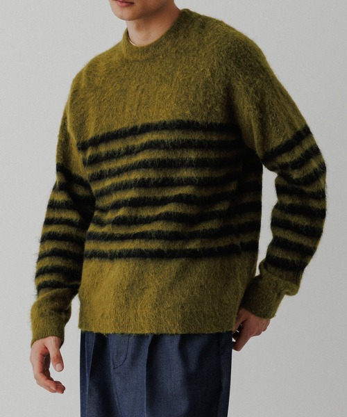 ADAM ET ROPE'（アダムエロペ）の「バスクボーダーニット（ニット/セーター・メンズ・グリーン系その他/グレー・M/L）」の3枚目の写真