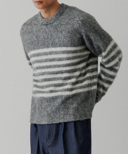 ADAM ET ROPE'（アダムエロペ）の「バスクボーダーニット（ニット/セーター・メンズ・グリーン系その他/グレー・M/L）」の9枚目の写真