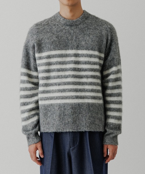 ADAM ET ROPE'（アダムエロペ）の「バスクボーダーニット（ニット/セーター・メンズ・グリーン系その他/グレー・M/L）」の10枚目の写真