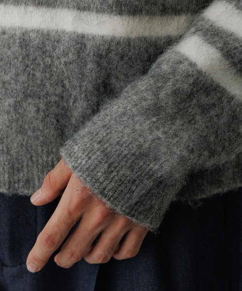 ADAM ET ROPE'（アダムエロペ）の「バスクボーダーニット（ニット/セーター・メンズ・グリーン系その他/グレー・M/L）」の14枚目の写真