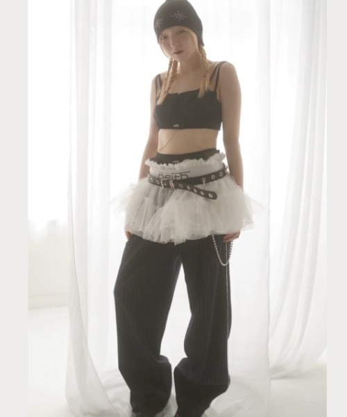 neith./ネイス/Multi Tulle Top(Lace White)（チューブトップ