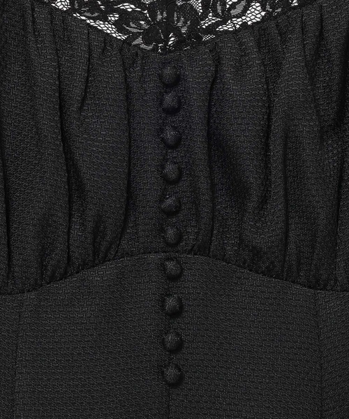 mysty woman(ミスティウーマン)の「レース付きギャザーキャミワンピース 605518(ワンピース・レディース・モカ/チャコールグレー/ブラック・FREE)」の17枚目の写真